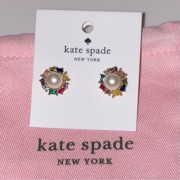 kate spade Jewelry - Kate Spade Multicolor Gem and Pearl Earrings